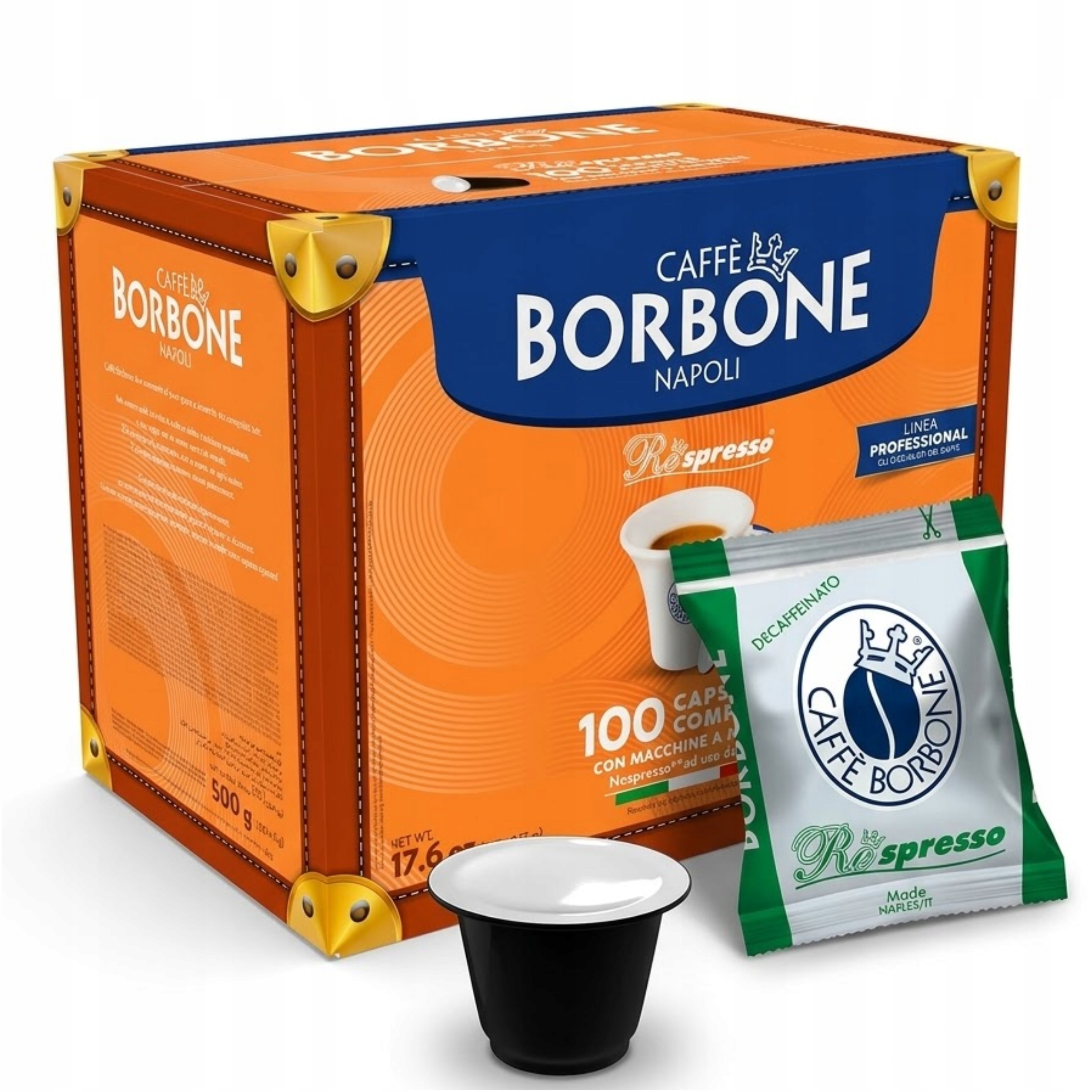Kapsle Nespresso Borbone Miscela Dek 100 Bezkofeinová Italská Káva Zelená