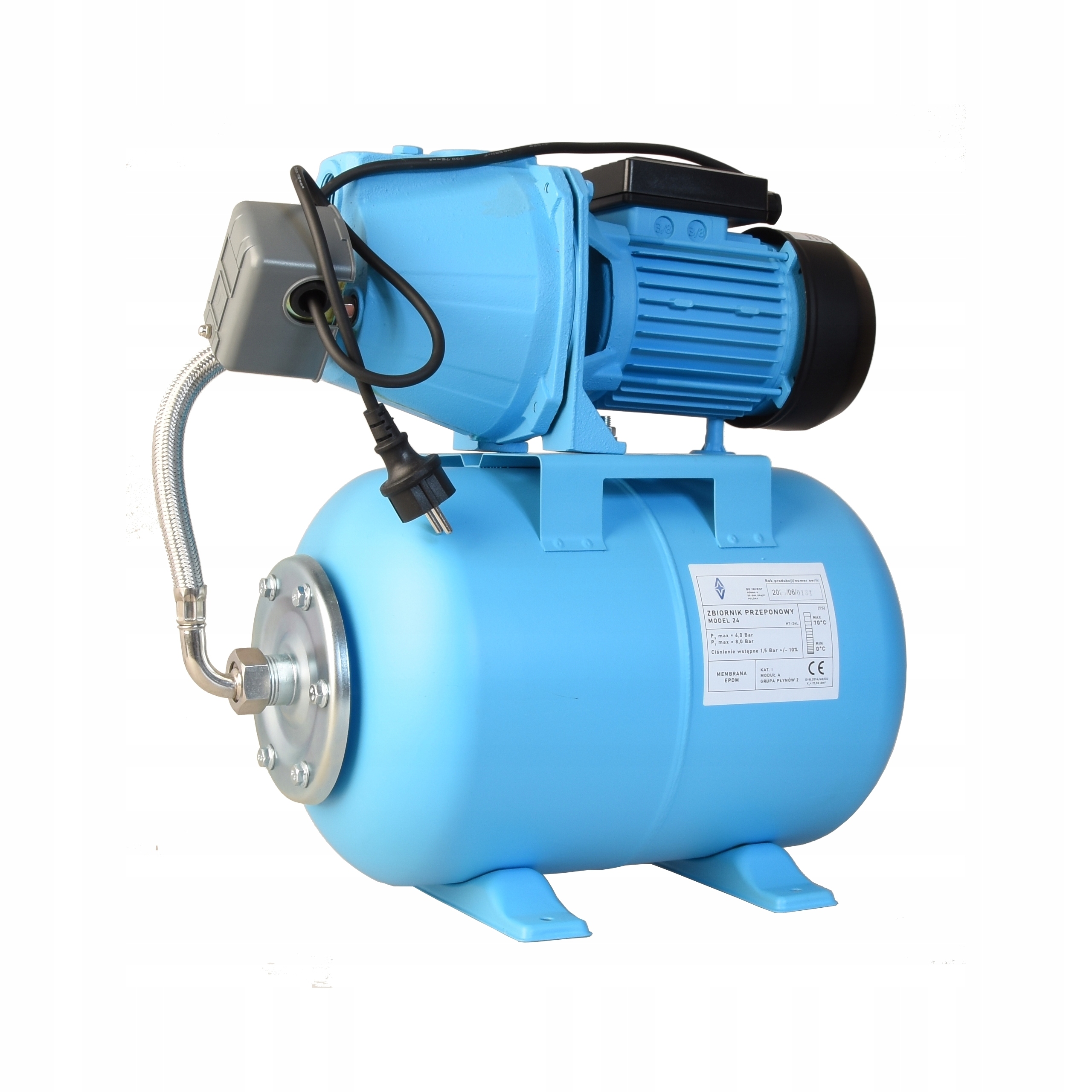 Sada Hydrofor 24 L Vodná Pumpa 1100 W 3600 L/h Príslušenstvo V Tele Hadica