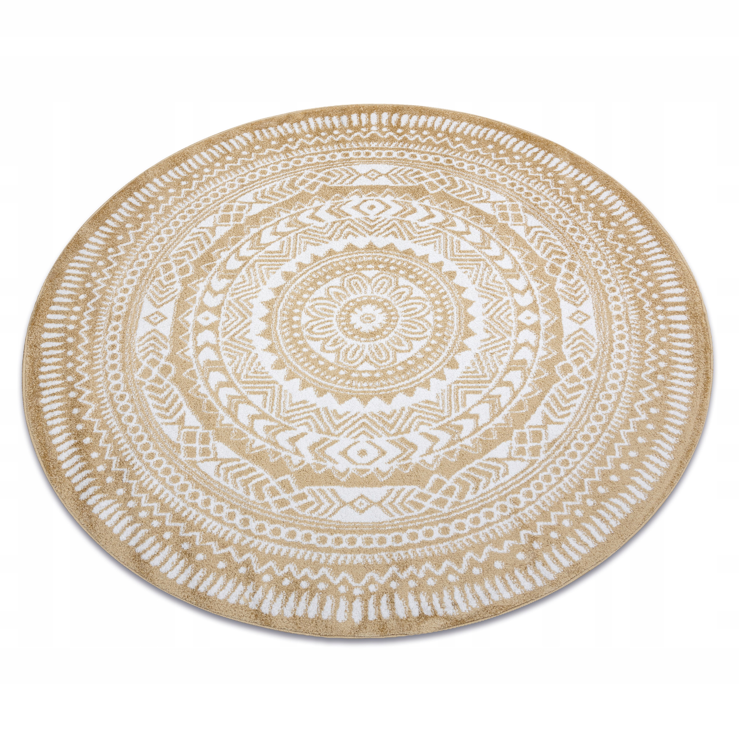 Dywan do salonu sypialni młodzieżowy Fun Napkin Rozeta złoty koło 120 cm