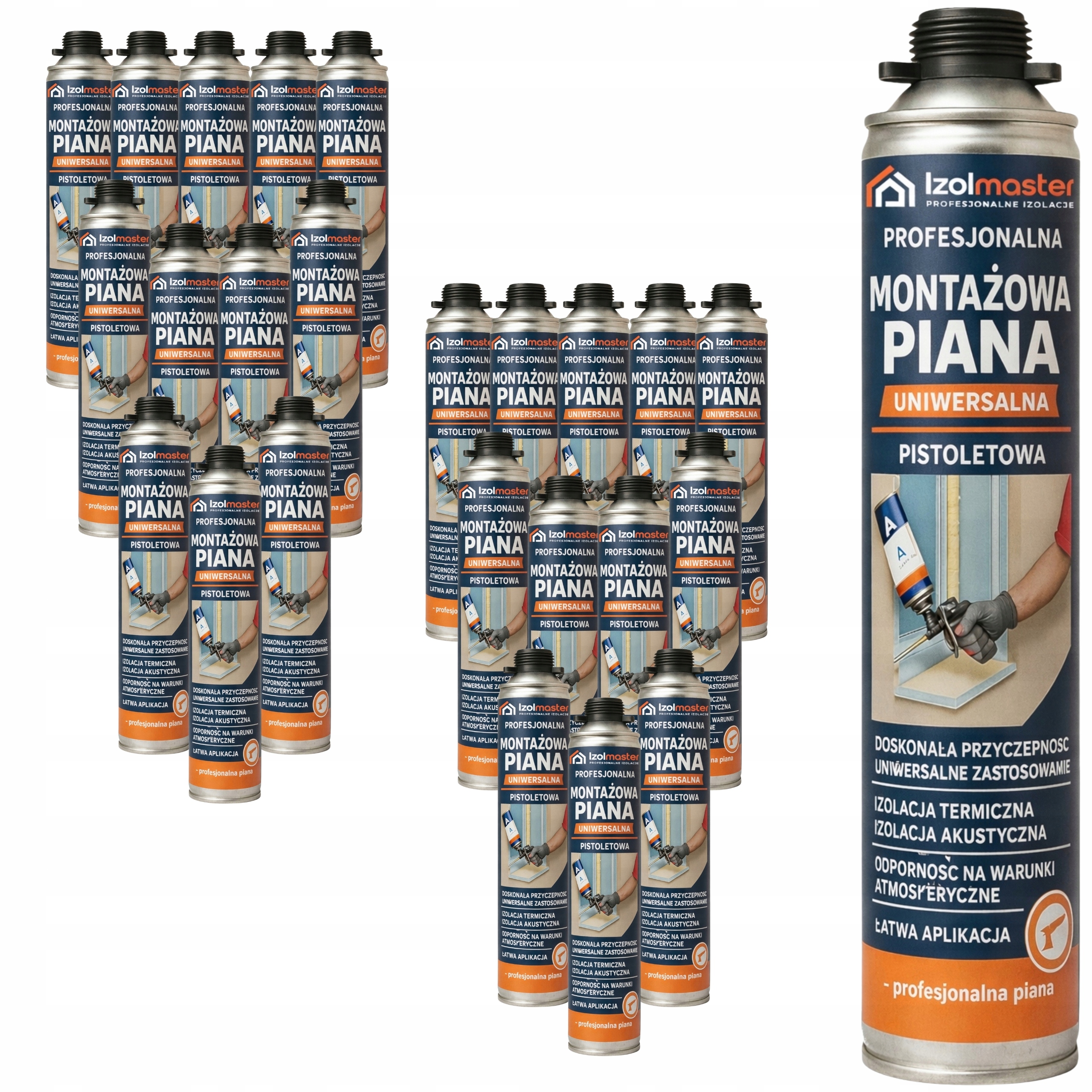 Pištoľová montážna pena s nízkym prúdom 750 ml Izolmaster Pu Univerzálna