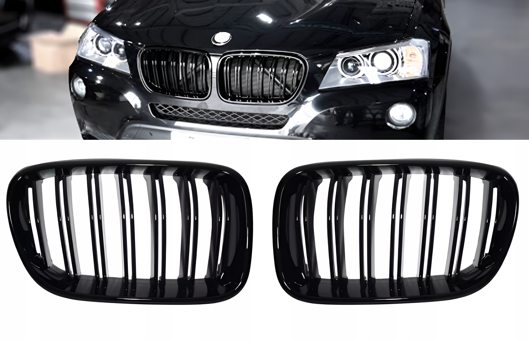 Gril Predná Mriežka Nárazníka Atrapa Pre Bmw X3 F25 X4 F26 Predlift 2010-2014 Čierny Lesk