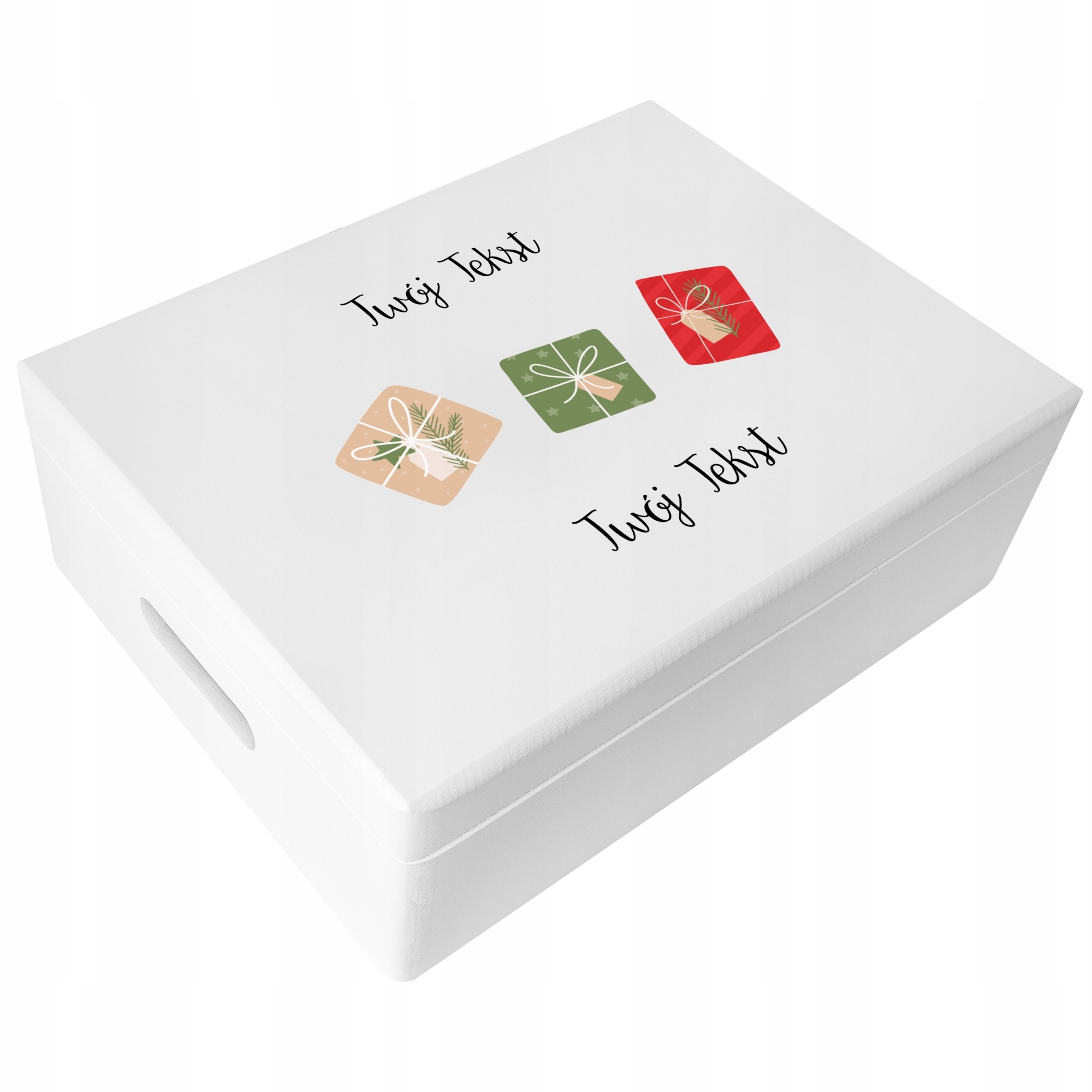 Krabička na dárek s přáním Vánoce, Uv tisk 40x30x14