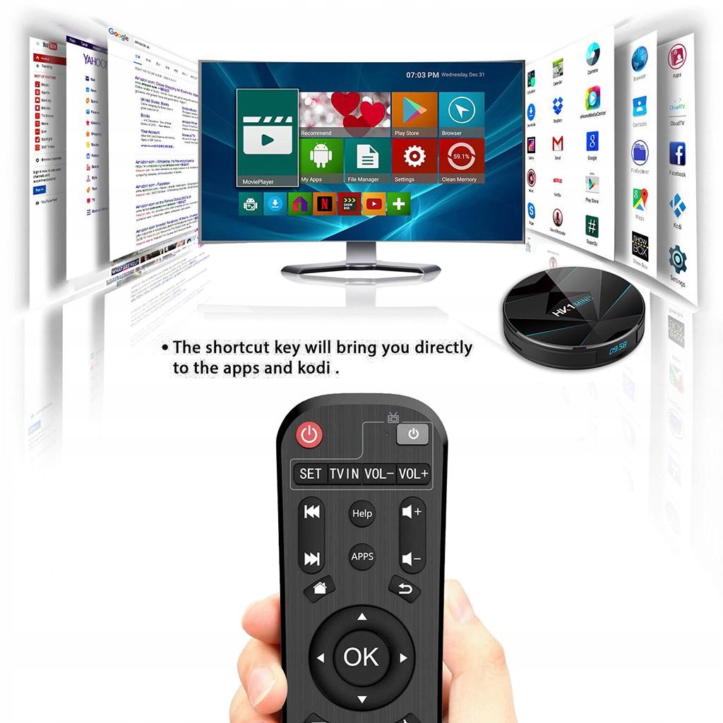 Умный Android медиаплеер czarny стандарта DVB-T2