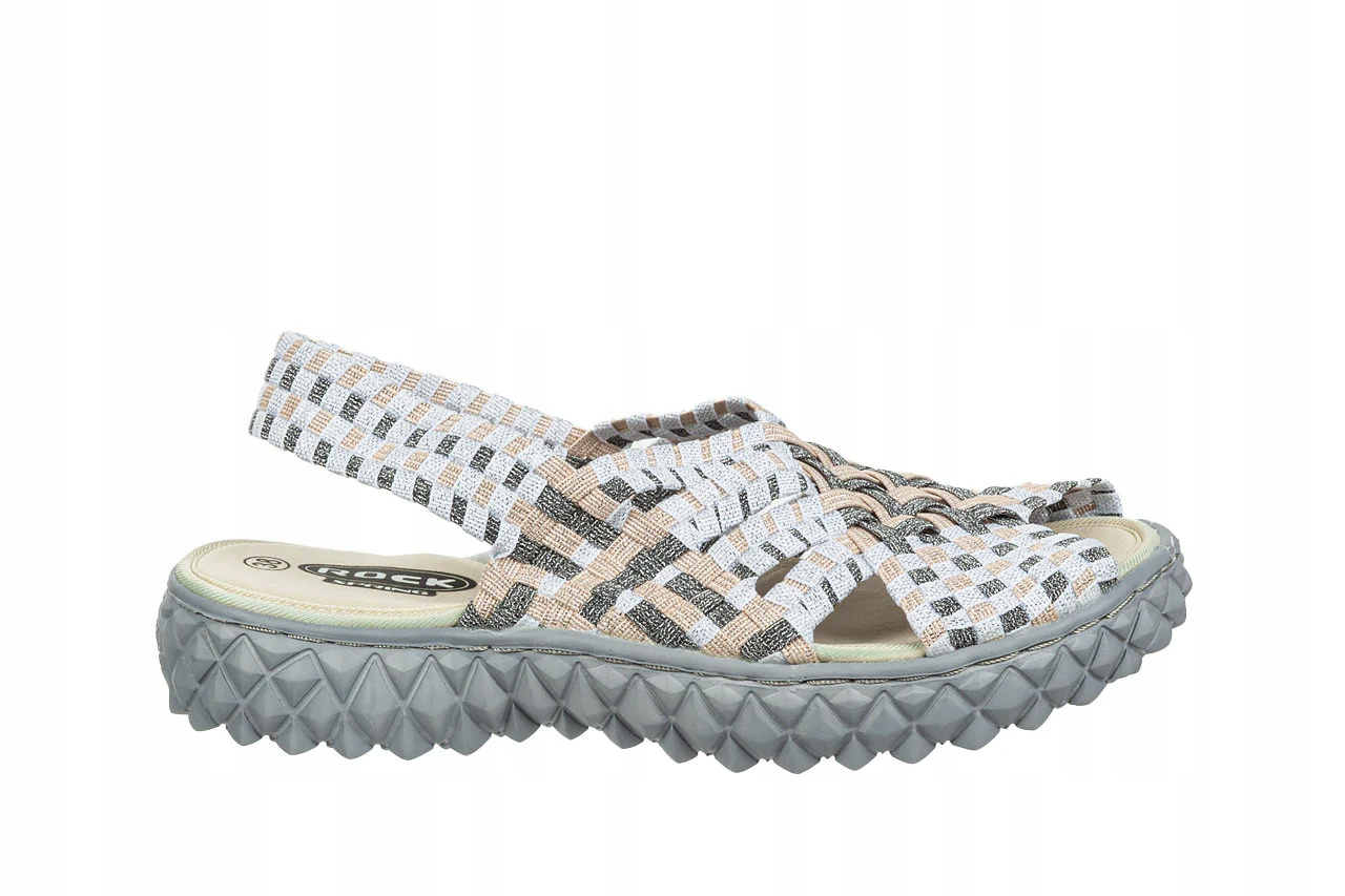 Šedé dámské pletené sandály Rock Dakota Rose Platinum r40