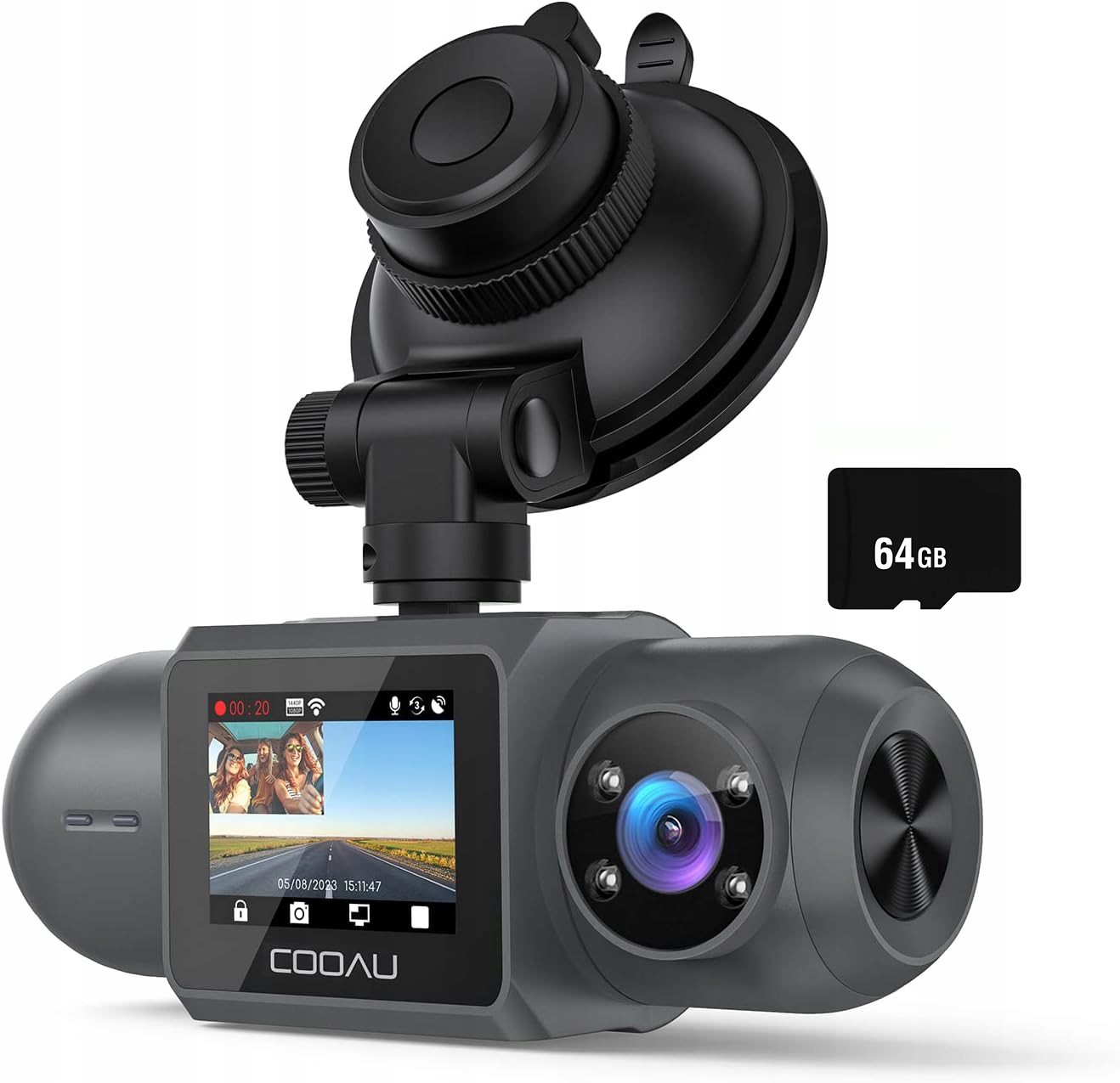 Videorekordér Cooau Professional 4K WiFi Wdr Zpětná Kamera Gps App