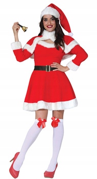 Kostým Santa Clause: šaty , plášť , čepice , pásek Santa Claus S