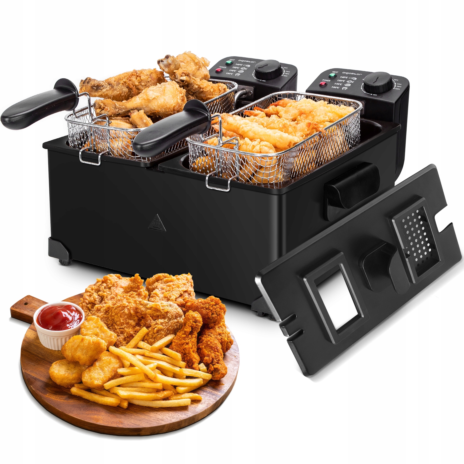 Tradiční fritéza dvojitá Aigostar 3600 W 6 l