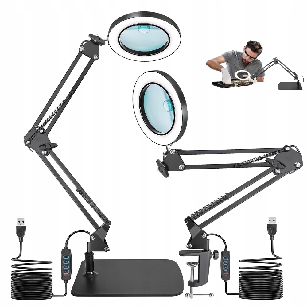 Lupa Sklo Kosmetická Lampa Pro Čtení 8X Ze 3 Barev