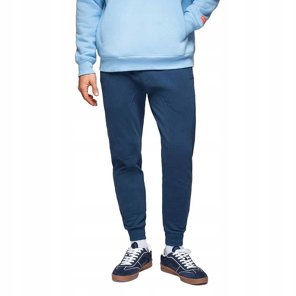 Pánské tepláky módní joggery tmavě modré pohodlné V4 OM-PABS-0305 S