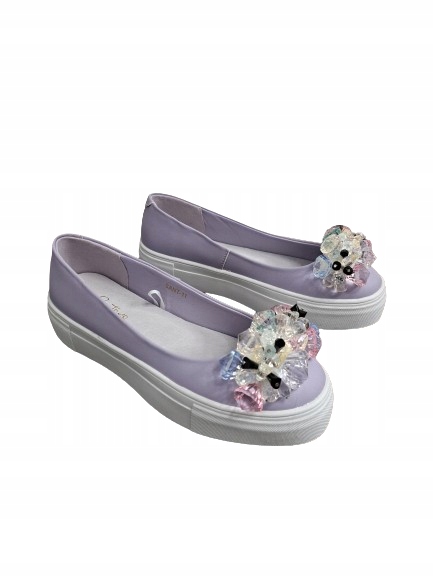 BALERINKI SANTORIO Z OZDOBNYMI KAMIENIAMI SANT-11 VIOLET ROZM. 40 Model SANT-11 VIOLET
