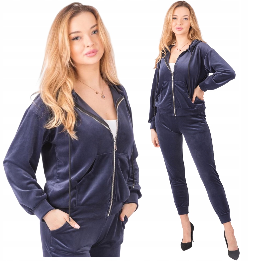 DRES WELUROWY DAMSKI SPODNIE BLUZA ROZMIAR L/XL