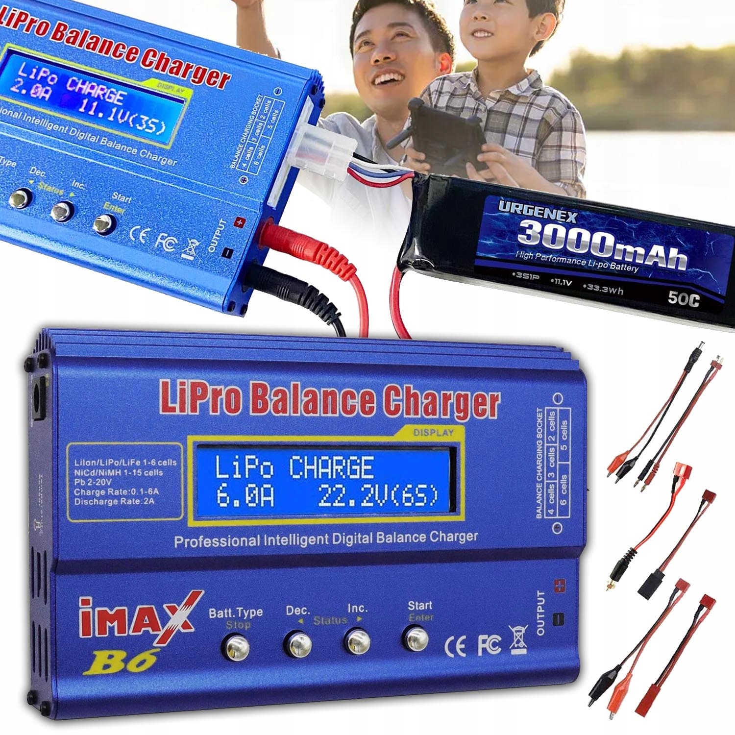 Nabíječka Akumulátorů Imax B6 6A 80W Lipo Nicd Nimh Digitální LCD Displej