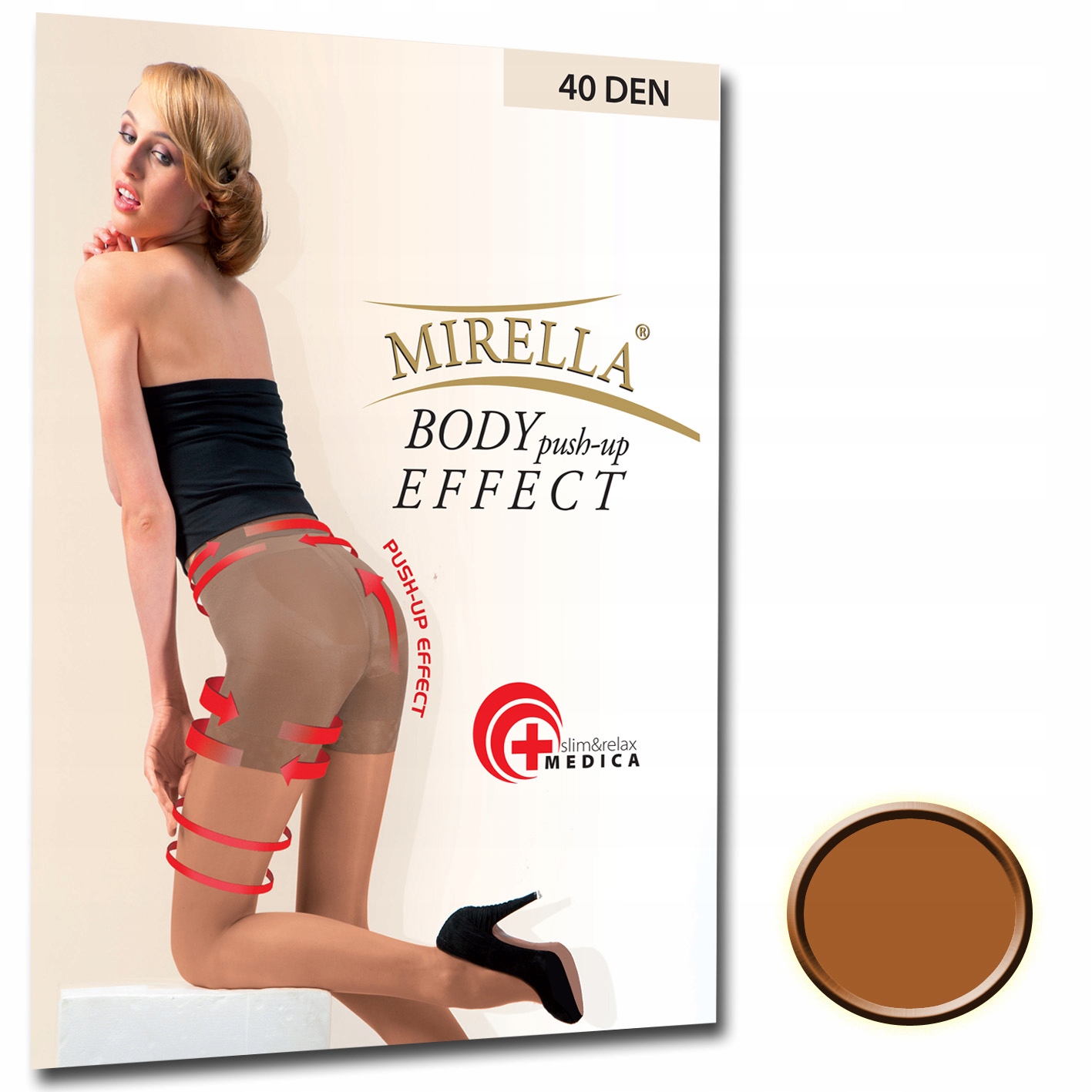 

Mirella Rajstopy Push-up 40den slim 3/L Visone