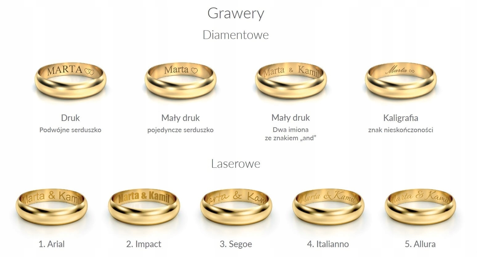 Złote Obrączki Ślubne z Sercem 326 próba 375 Marka Inna marka