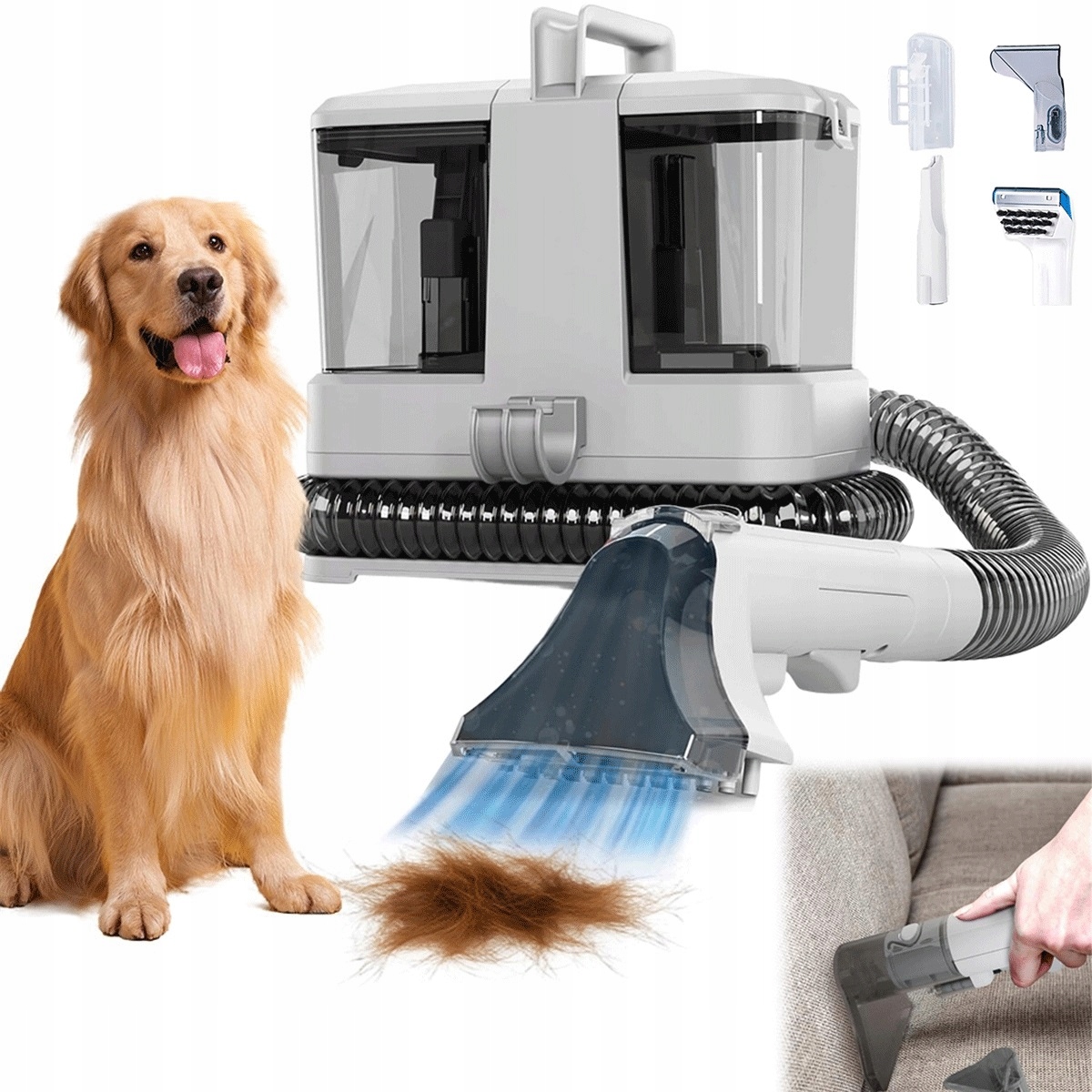 400W Kompaktowy odkurzacz tapicerski z wężem i 4 końcówkami do sprzątania