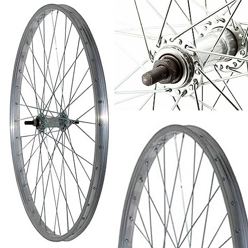 

Koło 28 przód aluminiowe zwykłe, srebrne 25mm