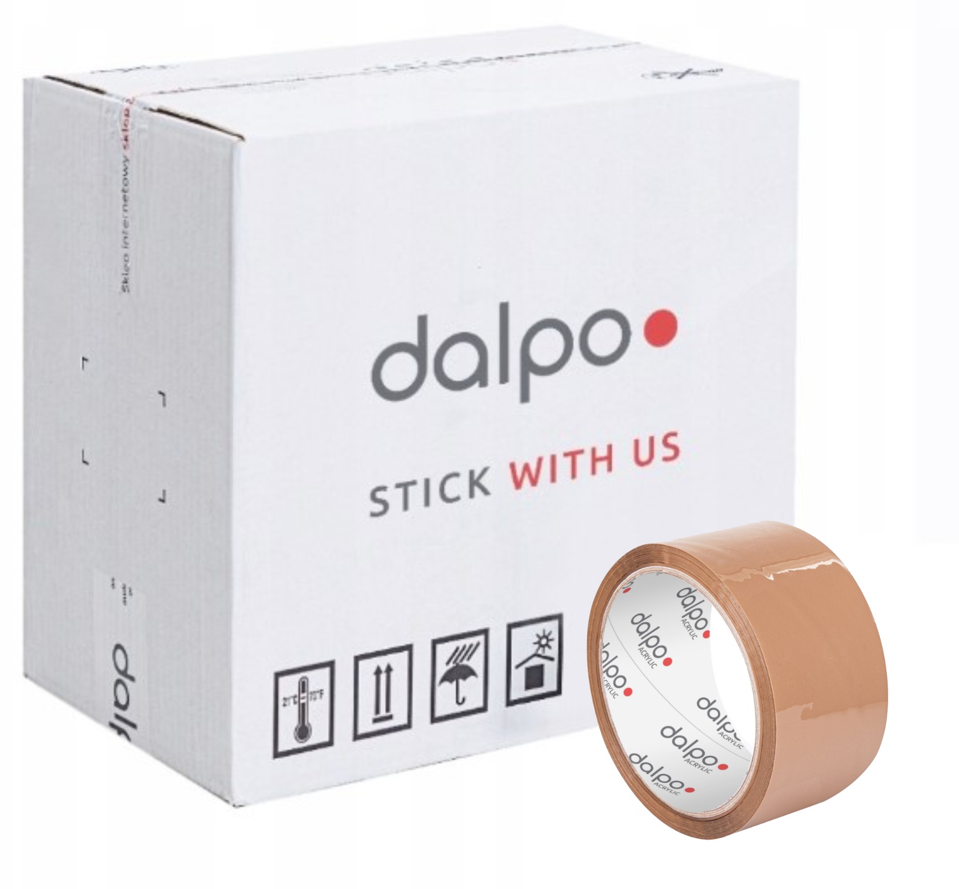 36szt Taśma pakowa 48x50 brązowa szara z klejem akrylowym do kartonów Dalpo