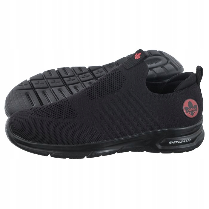 Buty Męskie Wsuwane Półbuty Slip On Rieker Czarne B7365-00