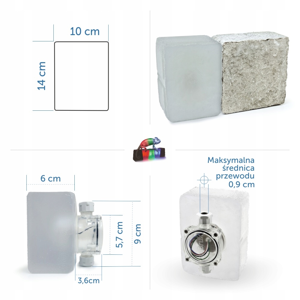 10x LedBruk Świecąca Kostka Brukowa LED 14x10 CCT Liczba punktów światła 1