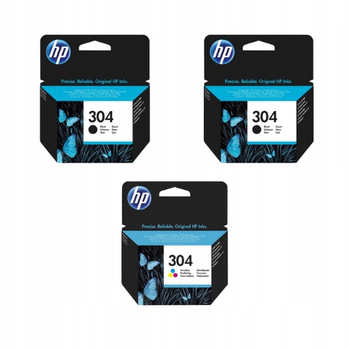 Komplet Oryginalnych Tuszy Hp 304 2x Czarny N9K06AE Kolor N9K05AE