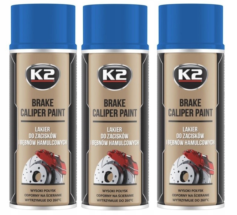 3x K2 Brake Caliper lakier do zacisków Niebieski 400