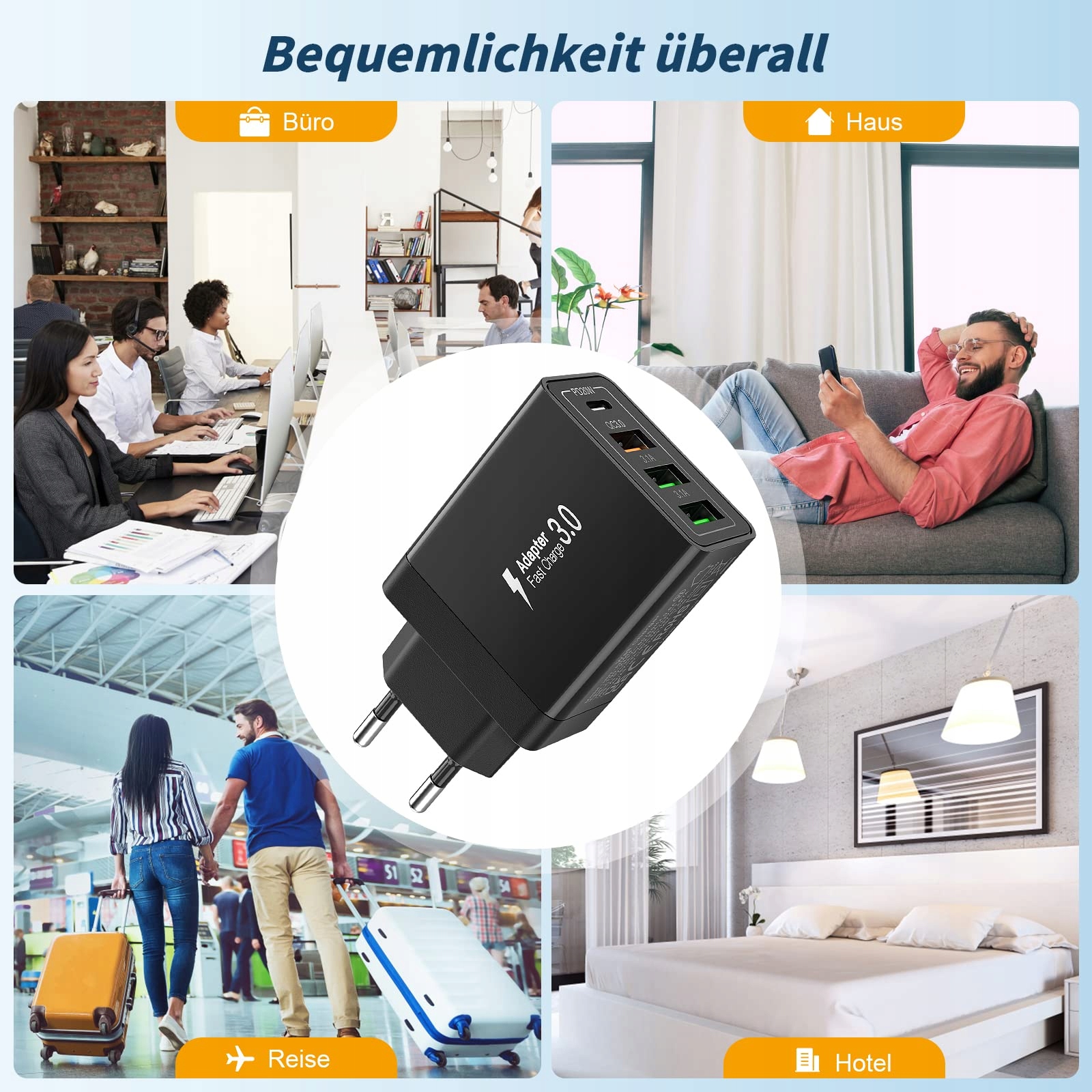Ładowarka USB C 35 W, Acezeek do szybkiego ładowaniaPD20 W/QC3.0/3.1A — miniatura 5