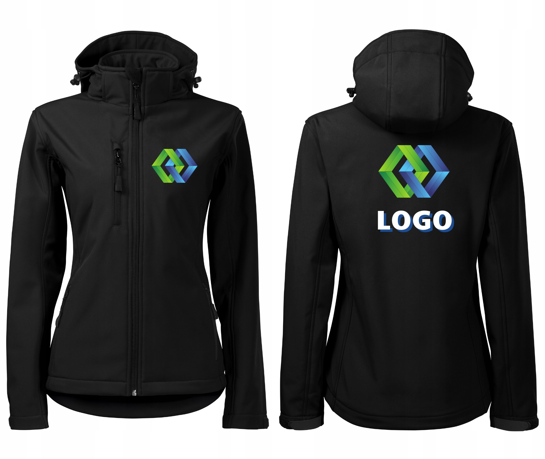 Dámská softshellová pracovní bunda s kapucí 3XL potisk loga Malfini 521