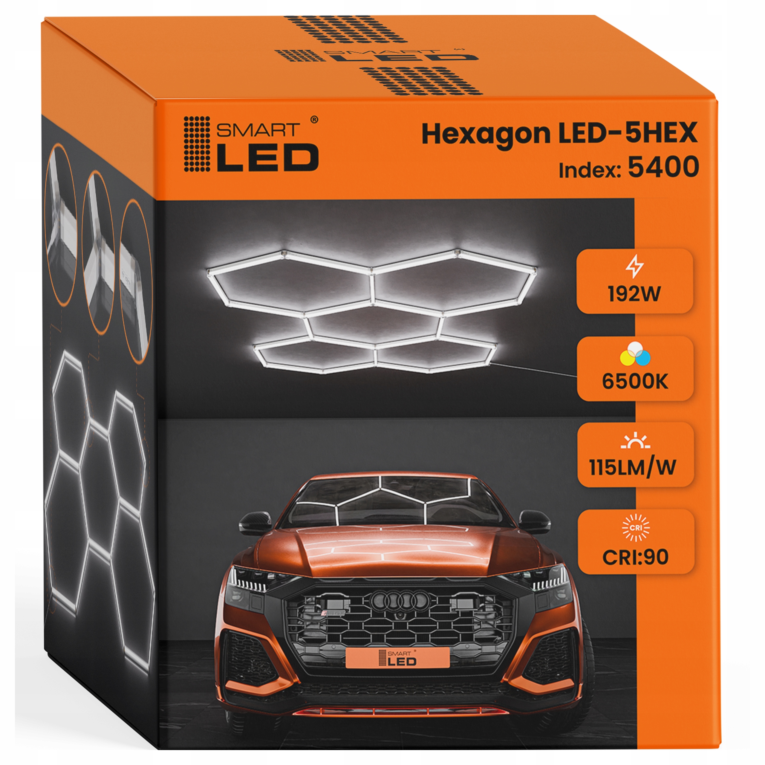 Led lampa hexagón Stropný panel Osvetlenie pre garáž Dielňa 298x209 cm