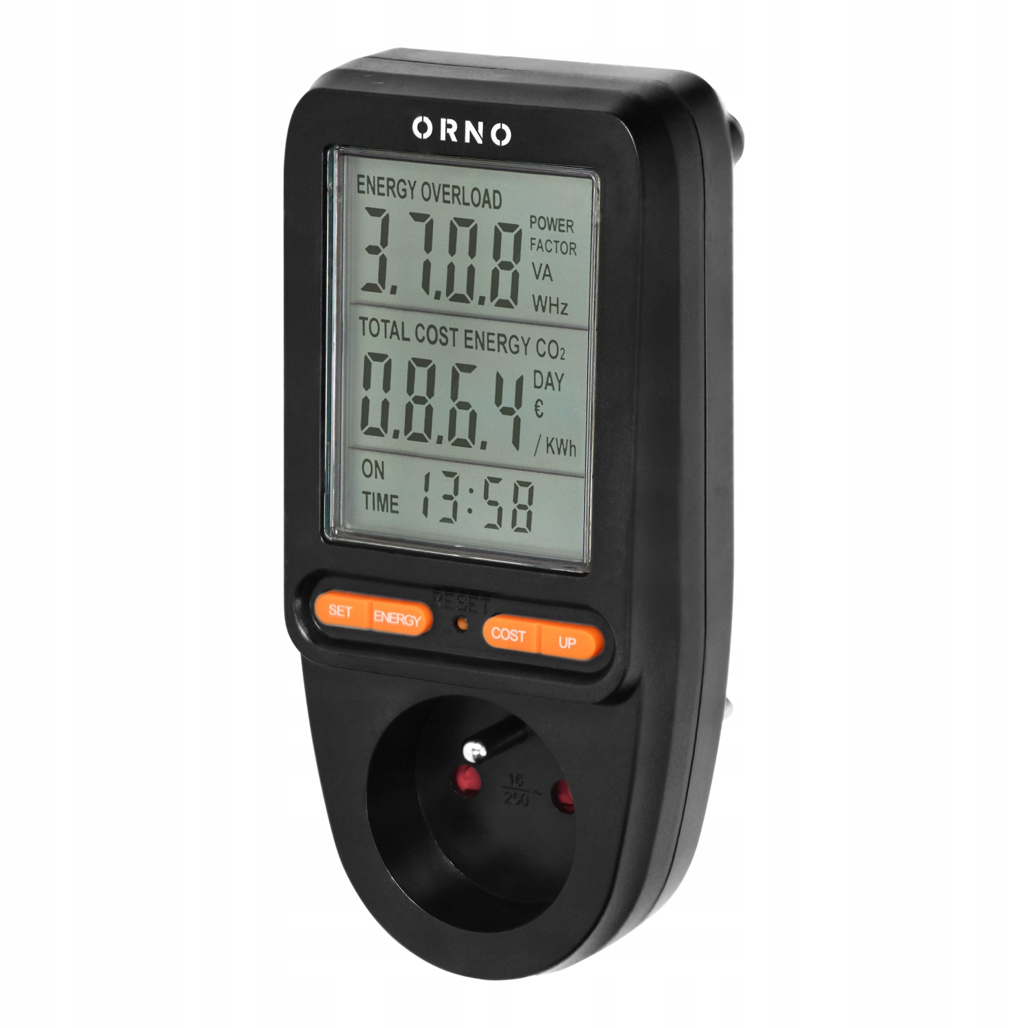 ORNO WATOMIERZ Z WYŚWIETLACZEM LCD Z AKUMULATOREM CZARNY OR-WAT-435/B Marka Orno