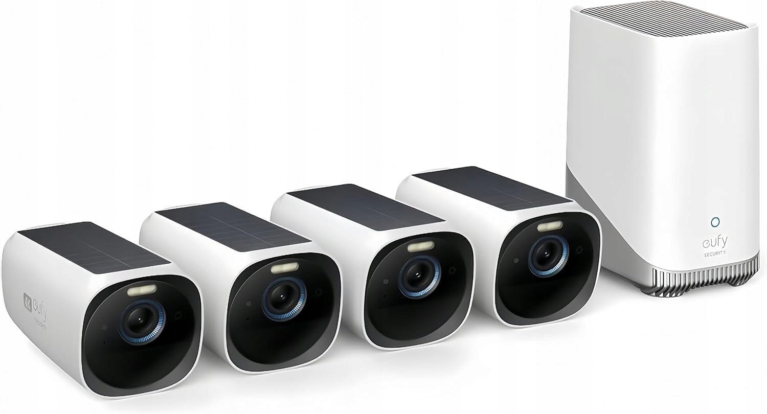 eufy security eufyCam 3 4K Solar Ai BionicMind Farba v noci Sada 4 kamier