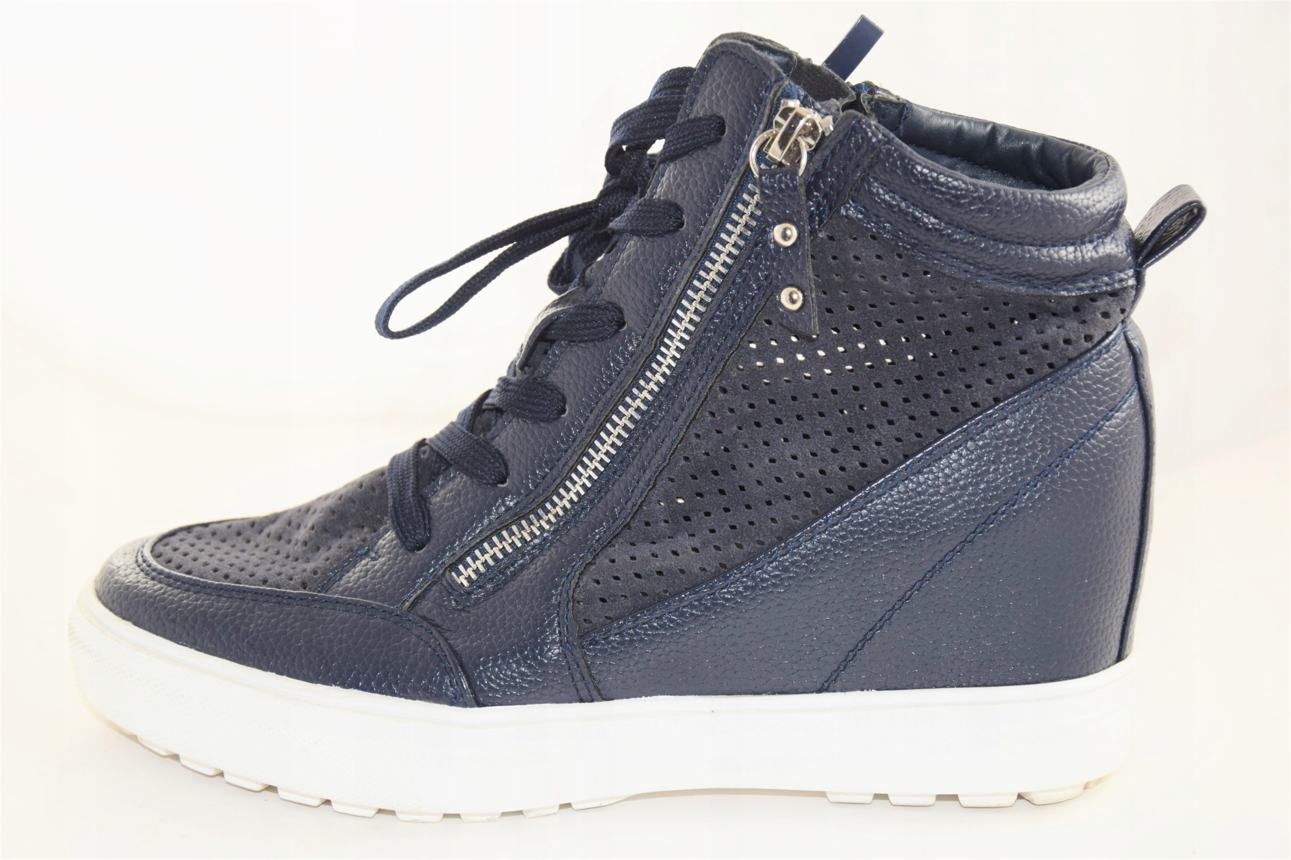 GOLD&GOLD-BOTKI AŻUROWE ZE SKÓRY R.39