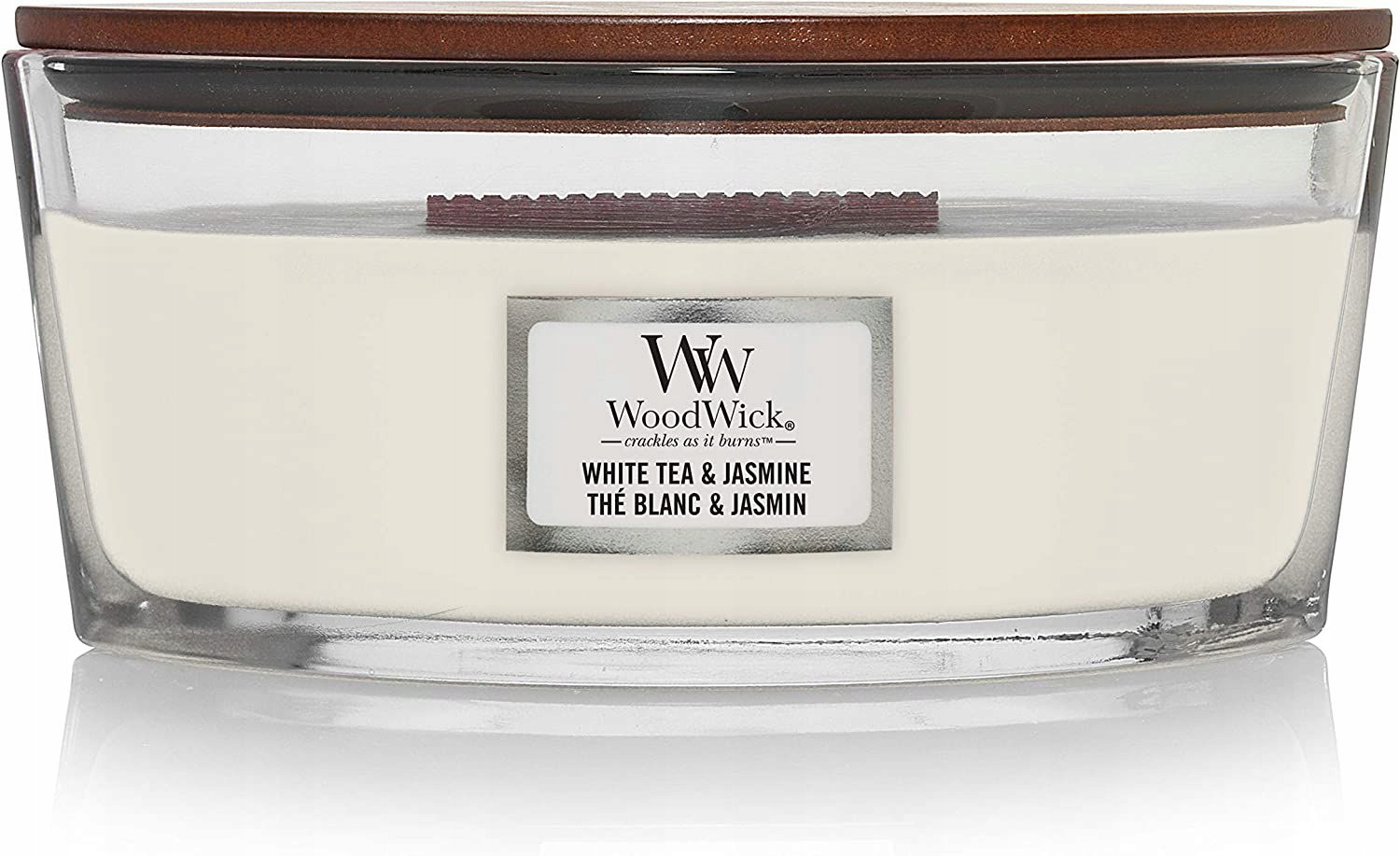 WOODWICK SCENTED CANDLE BOAT WHITE TEA+JASMINE 453 G