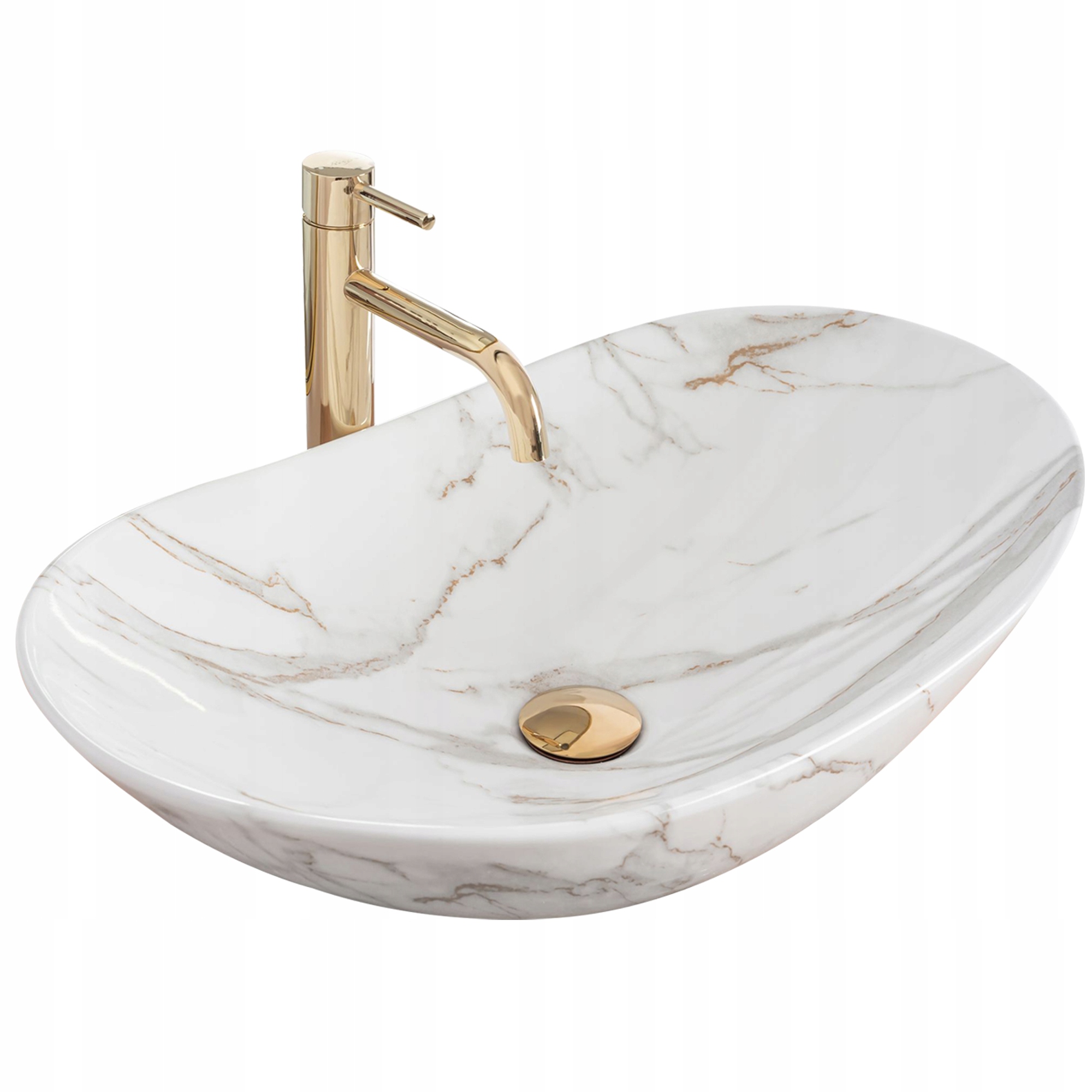 

Umywalka Nablatowa Kamienna Royal Shiny Aiax Rea