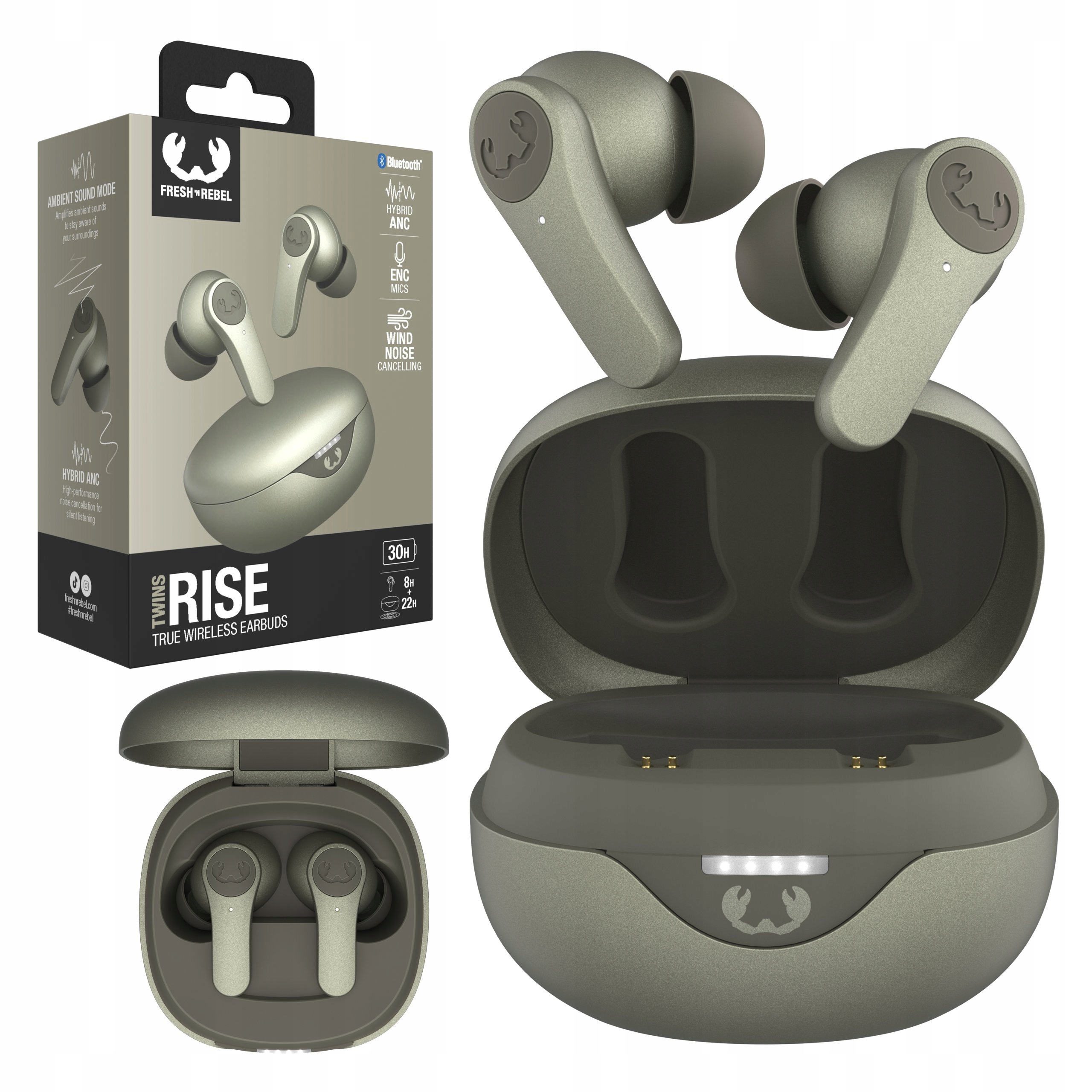 Fresh 'n Rebel Słuchawki Bezprzewodowe Dokanałowe Z Anc Twins Rise Dried Gr