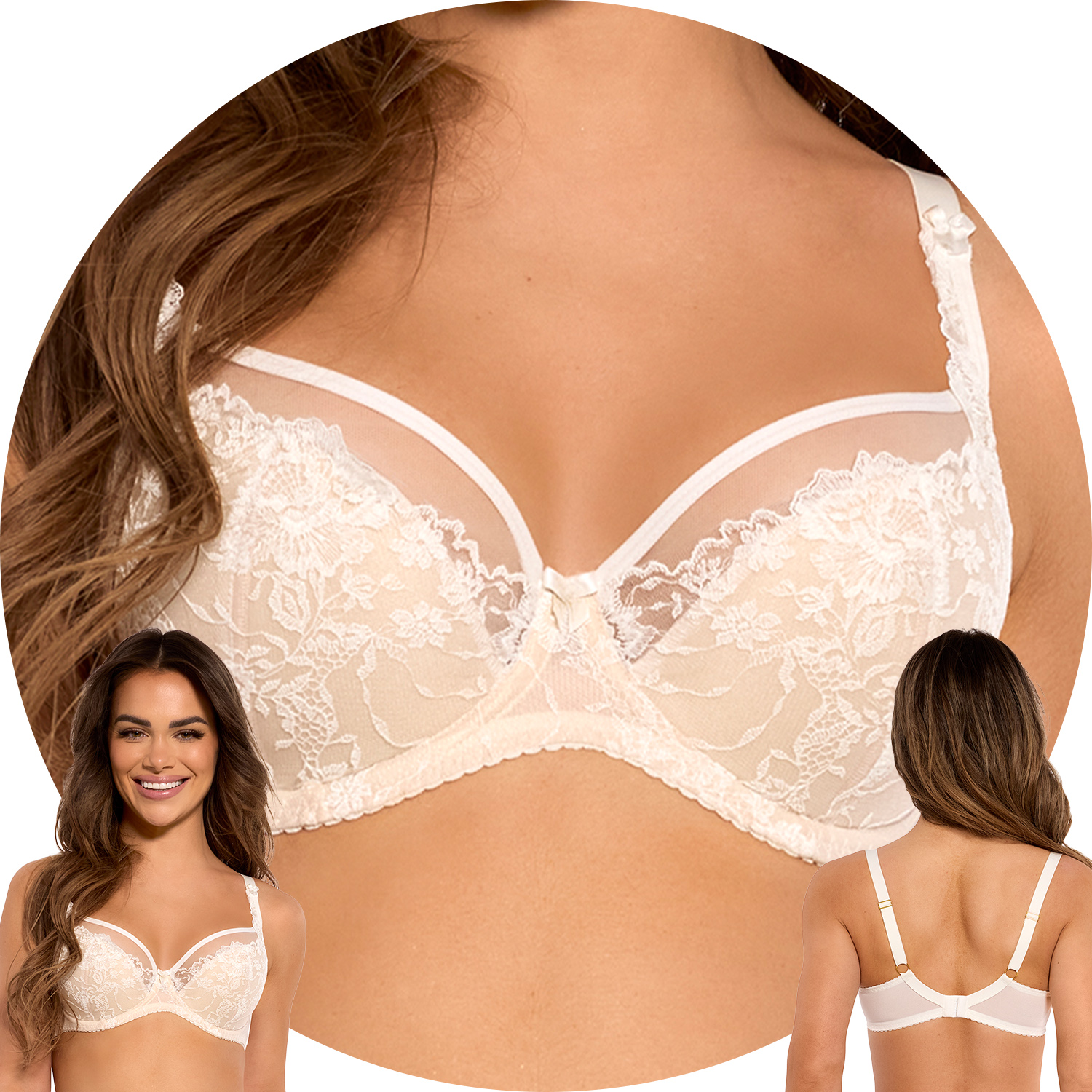 Gaia 1282 Nellie Polovyztužená podprsenka Semi Soft ecru-béžová 85D