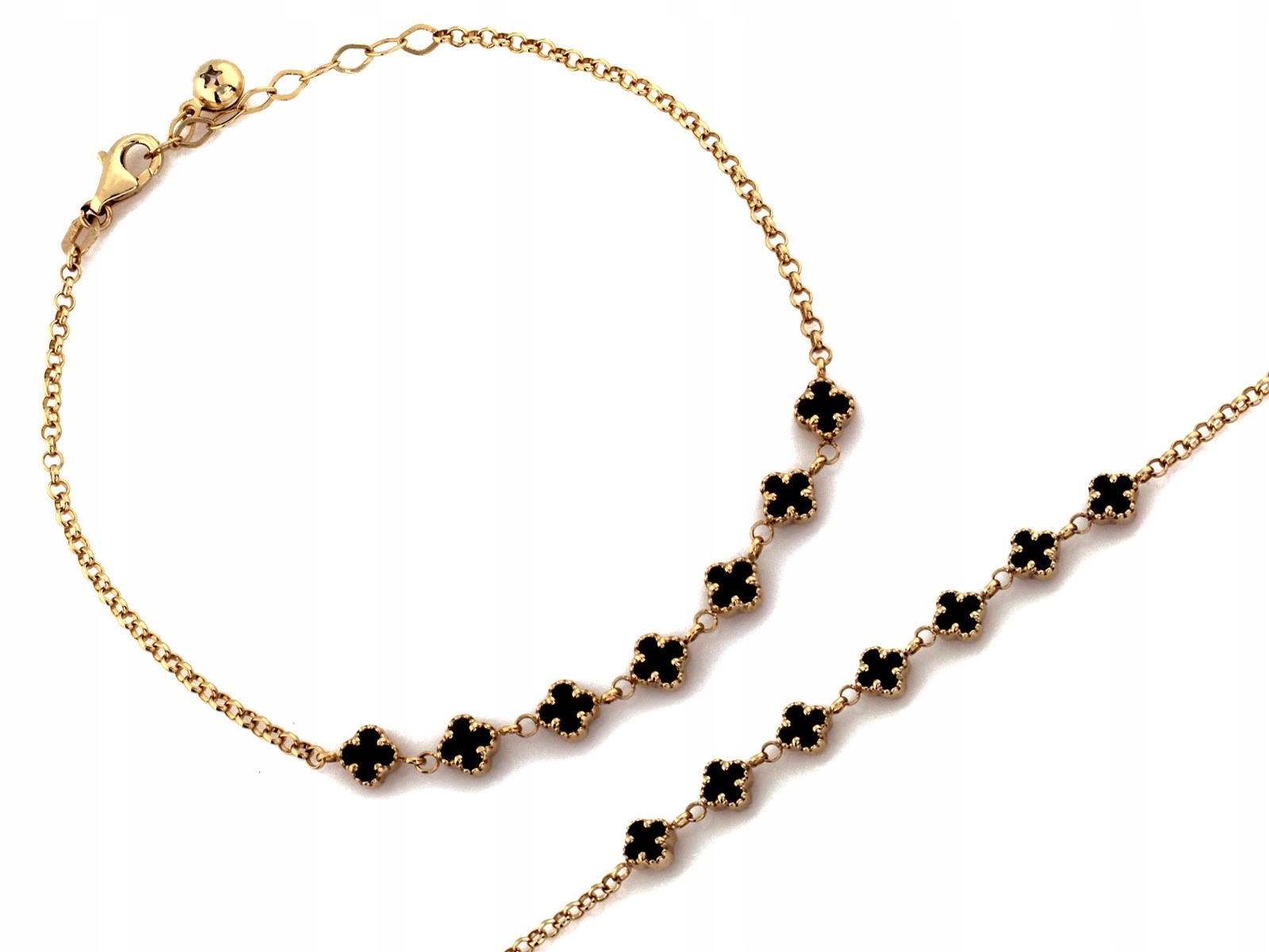 Náramek ze zlata 585 s krystalem, moderní květina