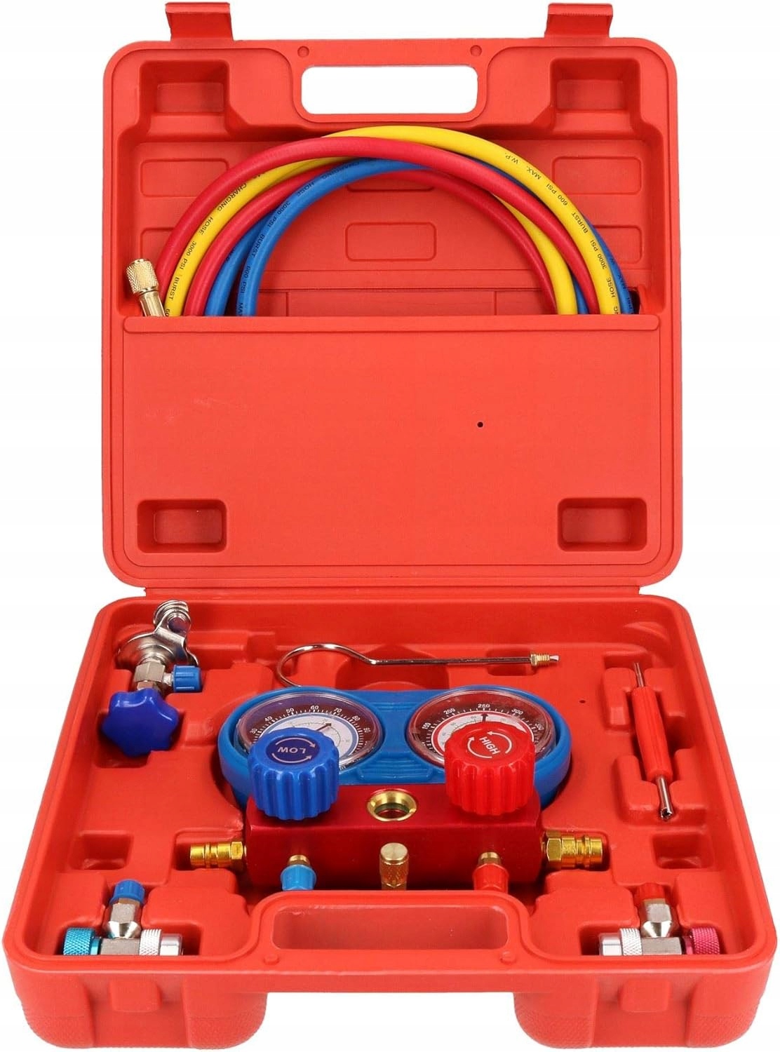 Tester Klimatizace Sada Pro Plnění Manometrů R134A Hadice 150 CM