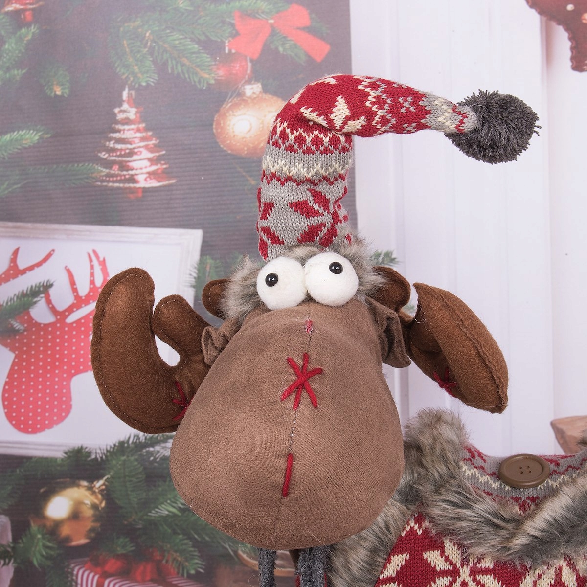 RENIFER ŚWIĄTECZNY DUŻY DEKORACJA ŚWIĄTECZNA 125CM Materiał dominujący inny