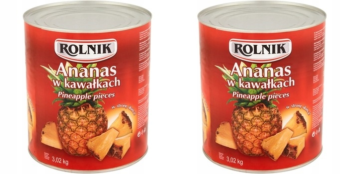 Levně 2 x 3020 g Rolnik Ananas v kusech