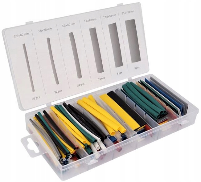 

Rurki Koszulki Termokurczliwe Izolacyjne 128 Sztuk