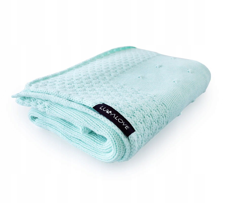 LULLALOVE Kocyk bambusowy 80x100 popcorn Mięta Kolor zielony