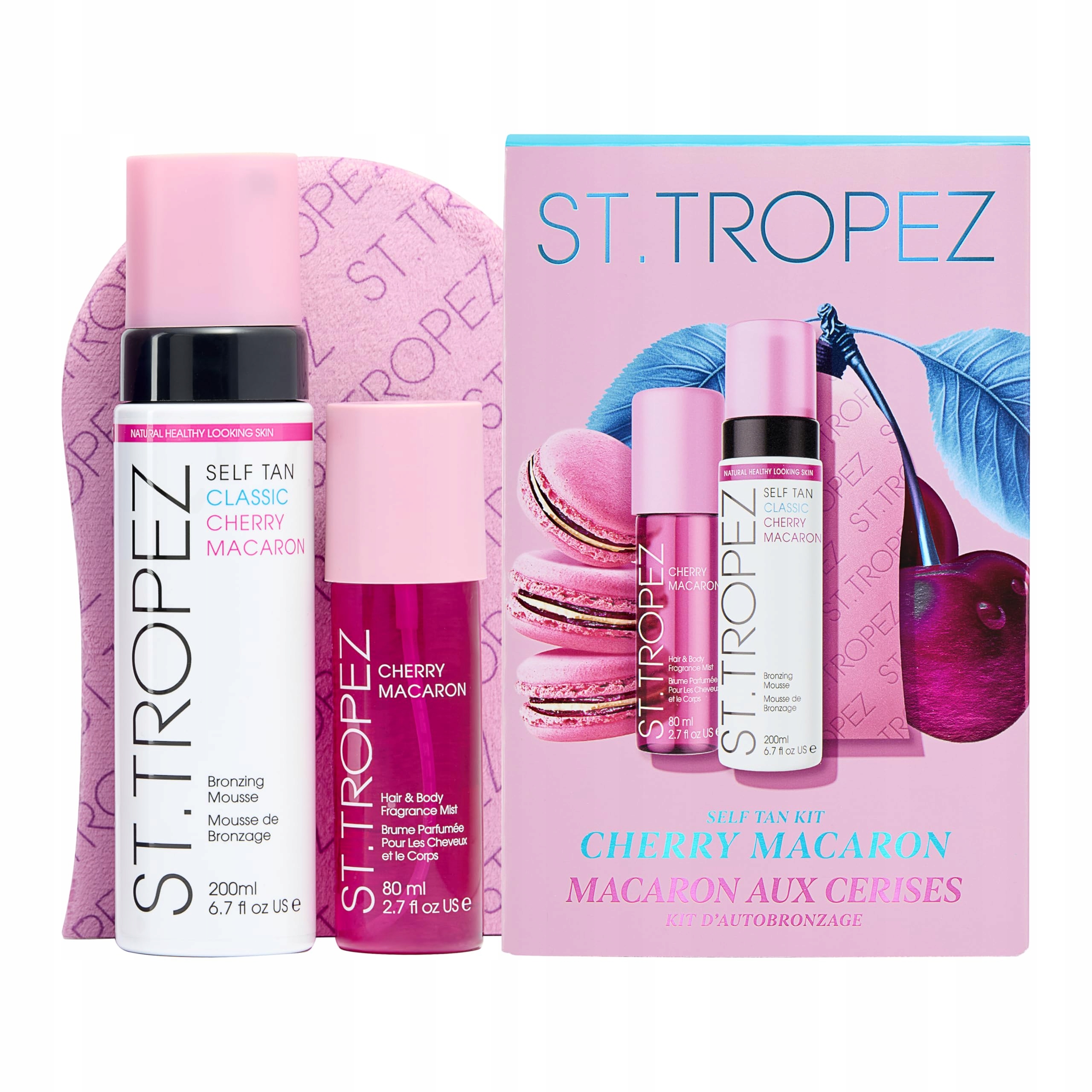 St.Tropez samoopalacz Macaron w zestawie z rękawicą i mgiełką do włosów
