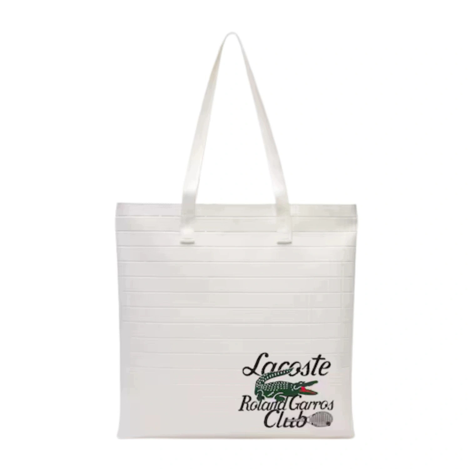 Dámská kabelka Lacoste Roland Garros přes rameno, bílá, shopper, velikost A4