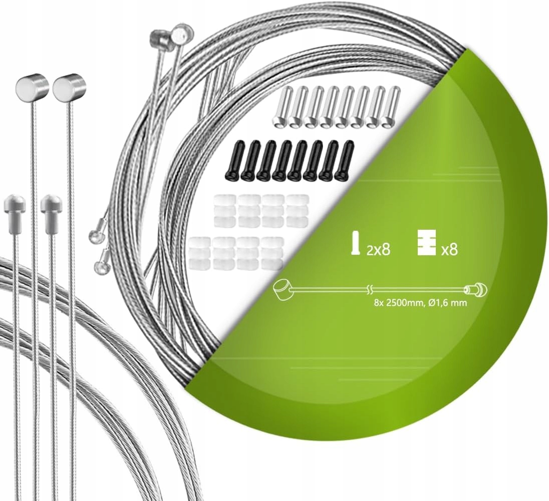 8x LINKA HAMULCOWA ROWEROWA 2500mm UNIWERSALNA 1,6mm