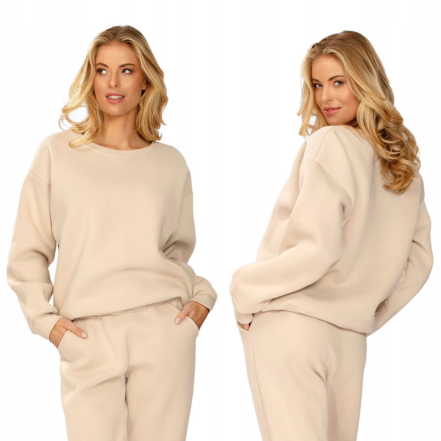 Dkaren Rehema-Bl béžová Xs teplá Oversize Mikina nerozepínací