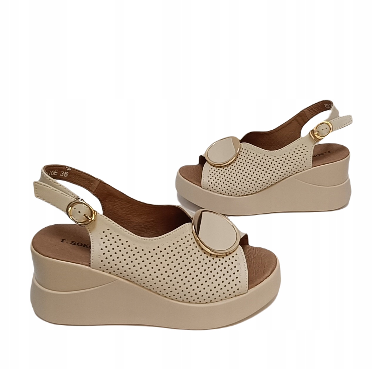 měkká kůže Sandály T.sokolski Ts L24-294 béžová r40