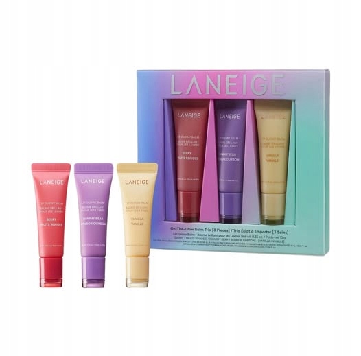 Laneige On-The-Glow Balm Trio Zestaw Odżywczych Balsamów do Ust 3x10g