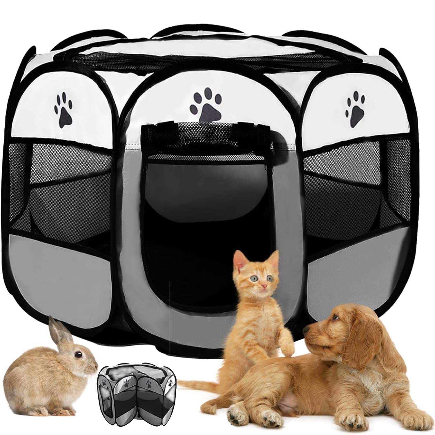 Kotec Pro Zvířata Psa Kočku Ohrada Skládací Pelíšek Přenosný A Dýchající