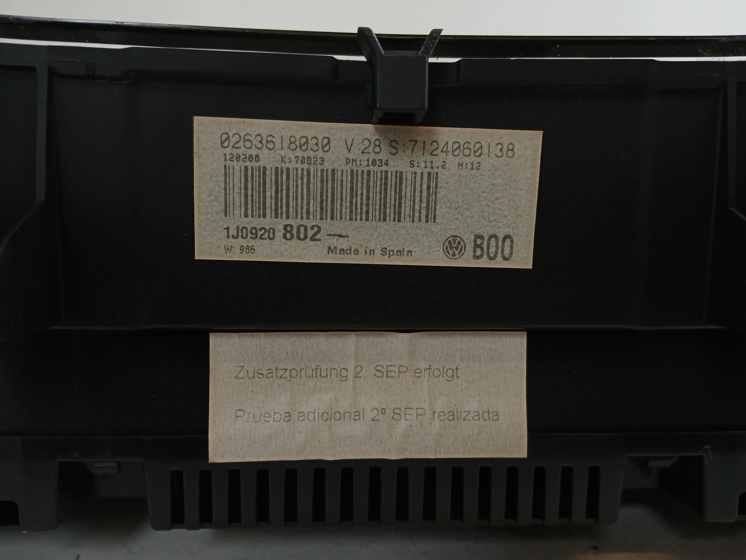 VW GOLF IV BORA 1.4 dials dials 1J0920802