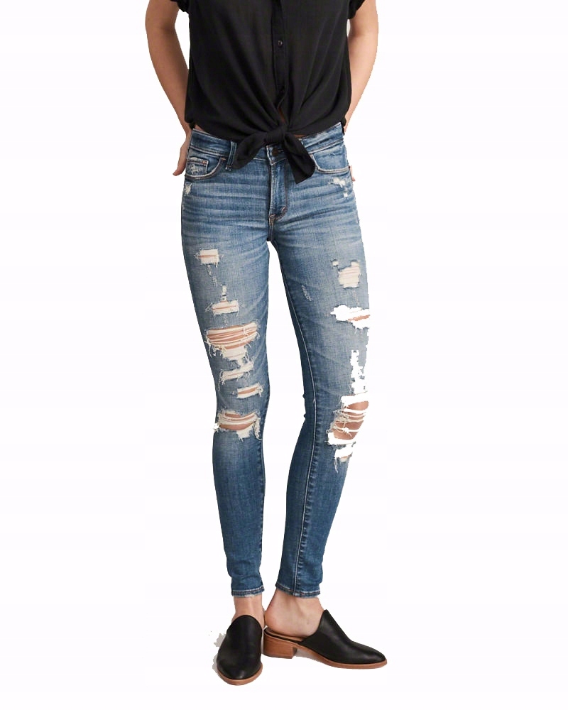 Abercrombie úzké nohavice s dírami Hollister W25 L30 7/8 Xs